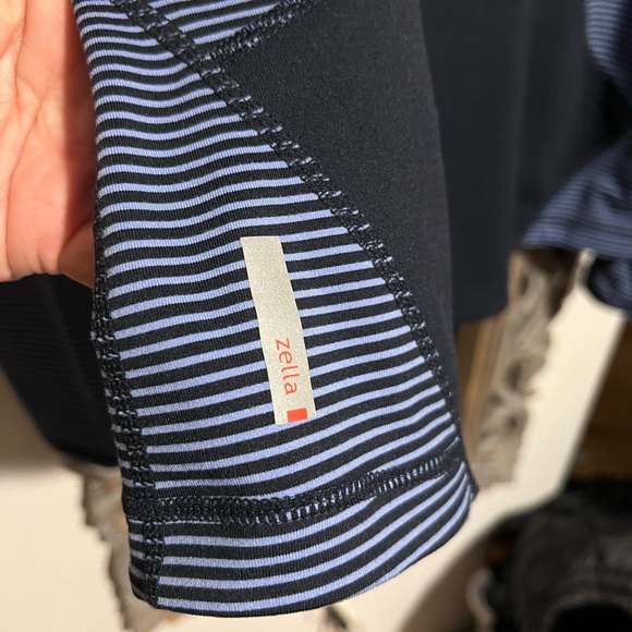 Zella Dark & Light Blue Full Zip Mesh Back Active Top Plus Size 3X Thumb Holes - Picture 4 of 9